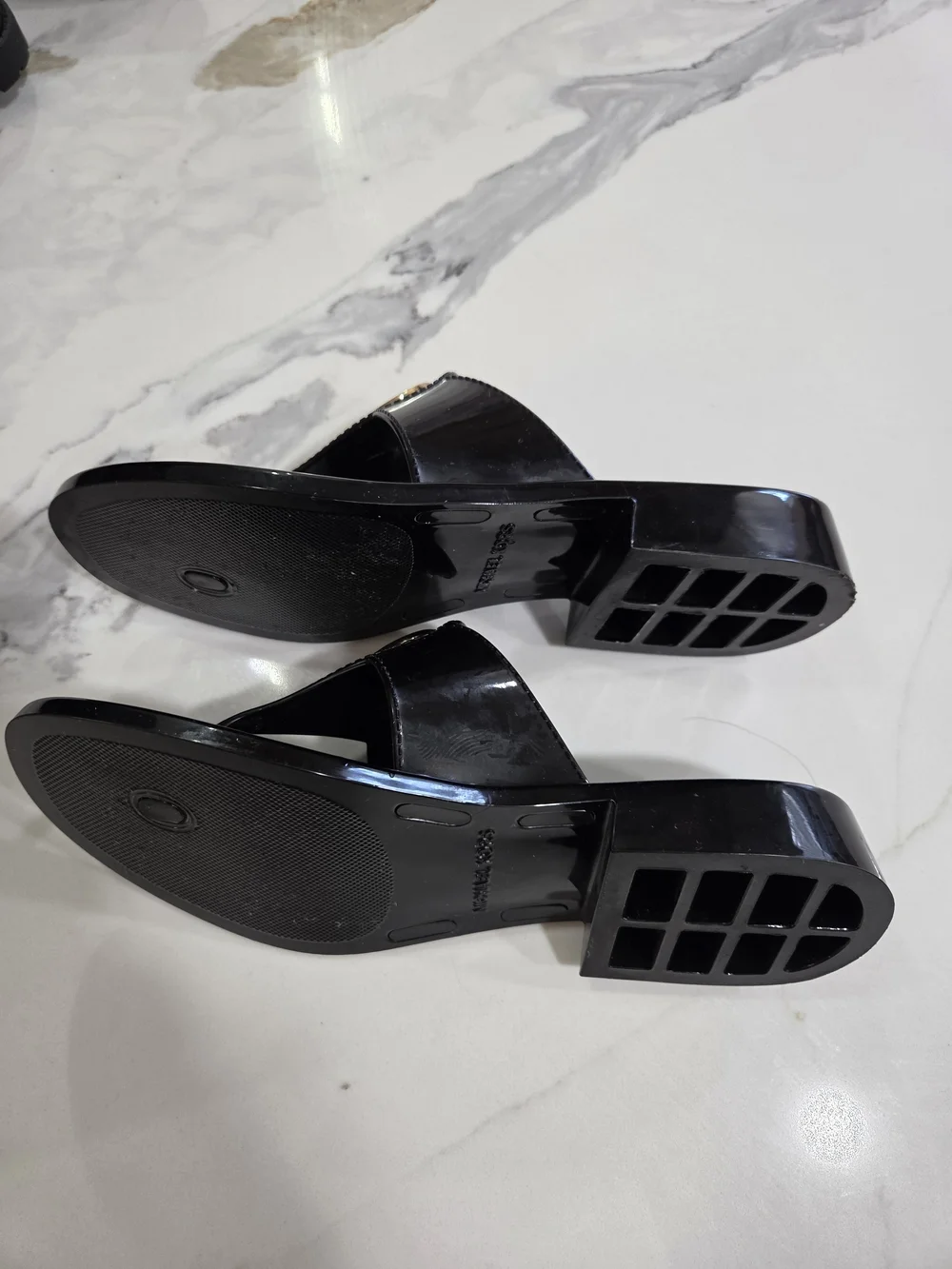 Michael Kors Black MK Logo Thong Sandals